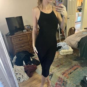 Black midi dress